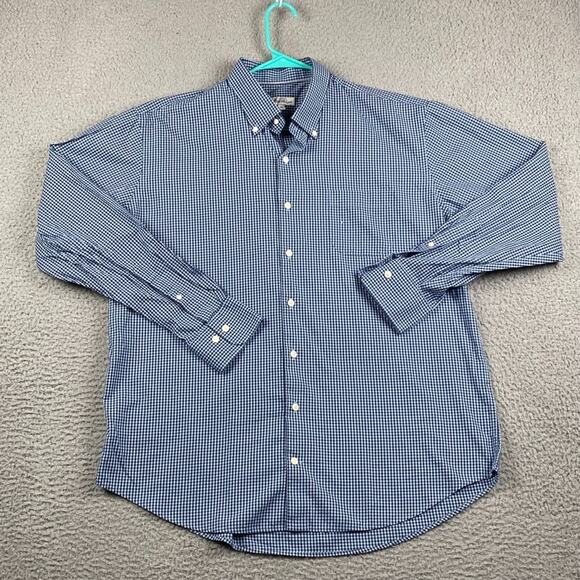 Peter Millar Button Down Shirt Men's XL Blue Plaid Causal Classic Formal Travel - Picture 1 of 8